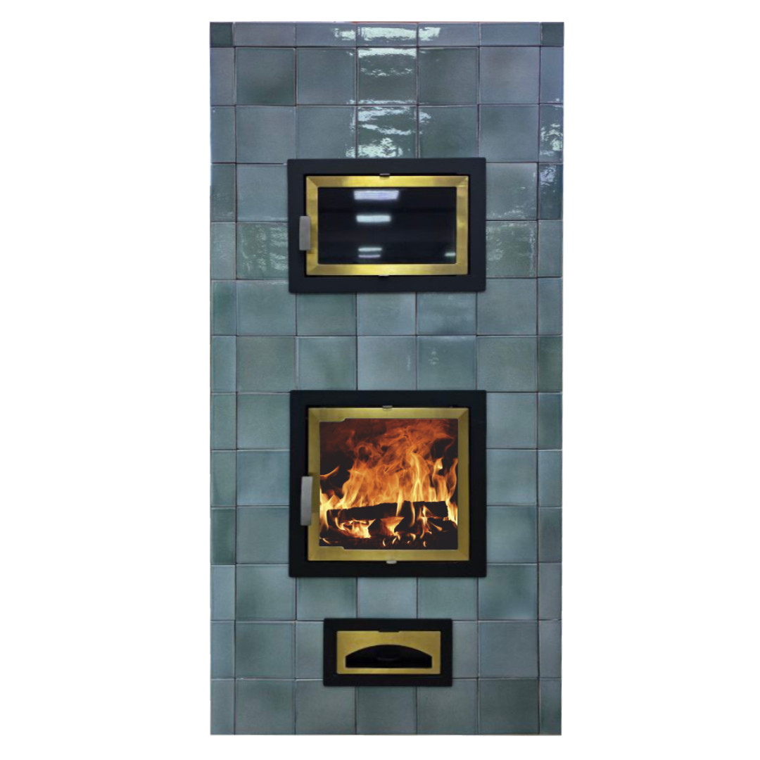 Печь отопительная "Кинерма К" в изразцовой плитке